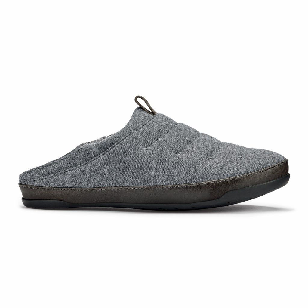 Olukai Men's Mahana Slipper - Dark Shadow / Black US537-248